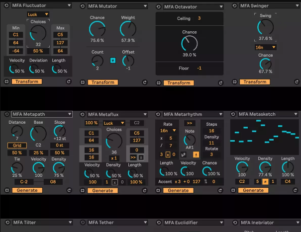 Manifest Audio MIDI Toolset 001 (Max for Live Device)