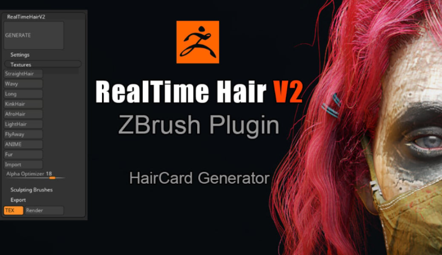 Real-time Hair V2 ZBrush Plugin