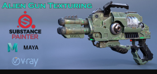 Artstation – Darrell Abney – Alien gun texturing and rendering