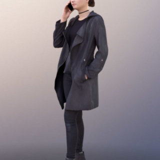 Asian girl woman casual phone 3D Model