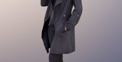 Asian girl woman casual phone 3D Model