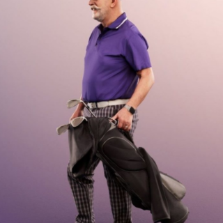 Standing Best Ager Man With Golfbag low-poly 3d model