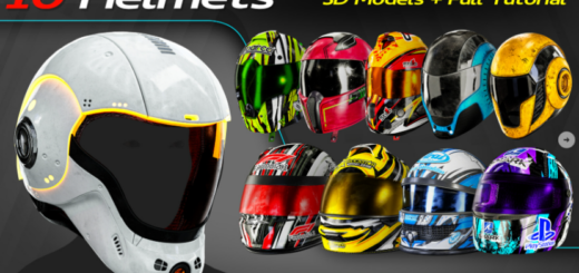 Artstation – 10 Helmets + Full Tutorial / 3D Models