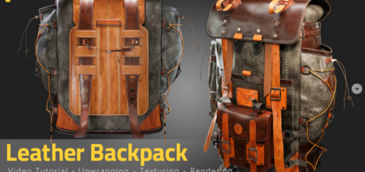 Artstation – Leather Backpack – Tutorial Unwrapping/Texturing/Rendering Process
